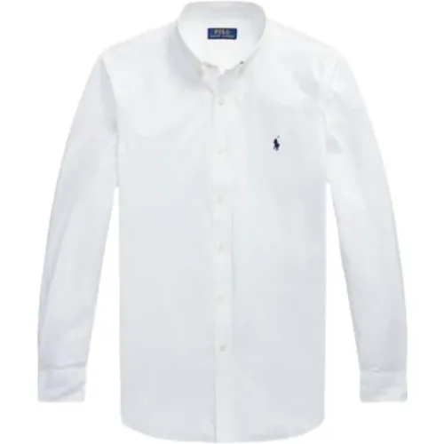Stretch Baumwollhemd - Weiß , Herren, Größe: S - Ralph Lauren - Modalova