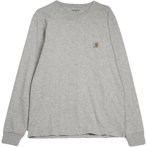 Long Sleeve Pocket T-Shirt Grey , unisex, Sizes: L - Carhartt WIP - Modalova