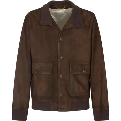 Bomber Suede Leather Coats , male, Sizes: XL - Golden Goose - Modalova