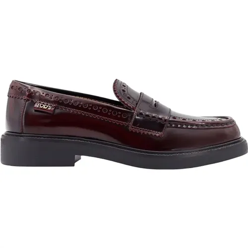 Braune Loafer Schuhe Made in Italy , Damen, Größe: 39 1/2 EU - TOD'S - Modalova