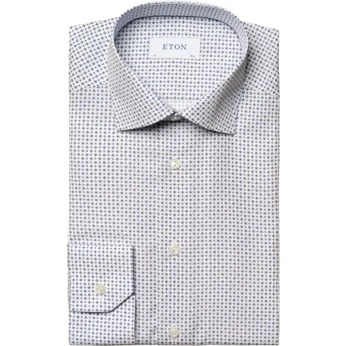 Contemporary Micro Print Poplin Shirt , male, Sizes: L, 6XL, 2XL, M - Eton - Modalova