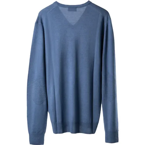 Luxury Merino-Silk V-Neck Sweater , male, Sizes: 2XL, XL, L, 3XL - Hackett - Modalova