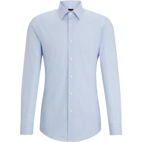 Striped Cotton Shirt in Light Blue , male, Sizes: XL - Boss - Modalova