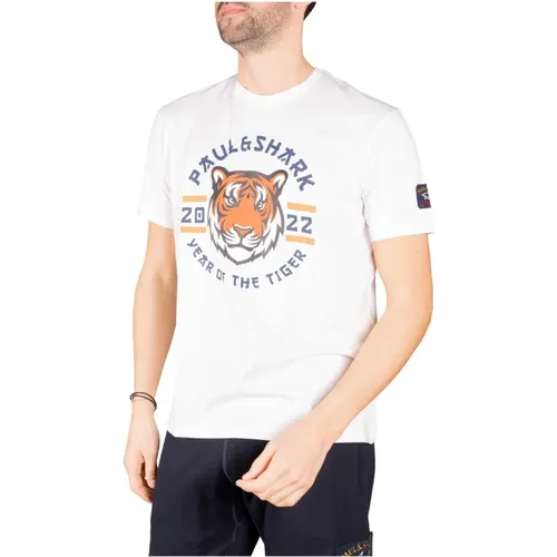T-Shirt Year of The Tiger , male, Sizes: S - PAUL & SHARK - Modalova