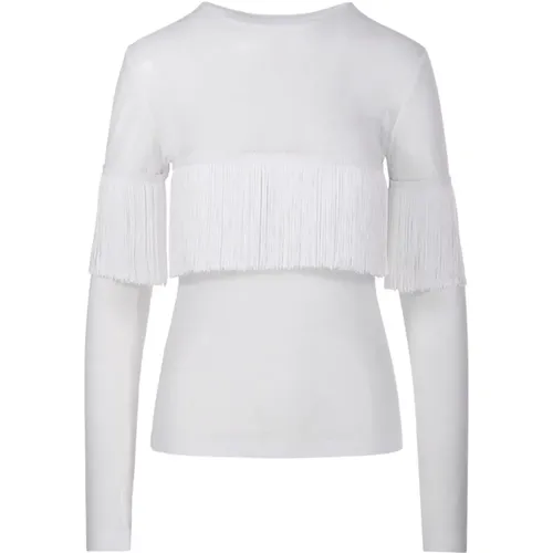 Fringe Crewneck Top Schneeweiß , Damen, Größe: S - Norma Kamali - Modalova