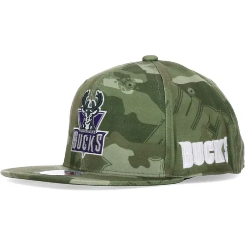 NBA Tonal Camo Stretch Cap , male, Sizes: S - Mitchell & Ness - Modalova