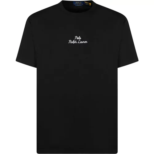 Cotton T-shirt with White Lettering , male, Sizes: XL, M, L, 2XL - Ralph Lauren - Modalova