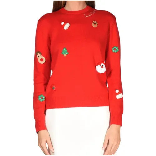 Christmas-themed Embroidered Sweater for Women , female, Sizes: M - MC2 Saint Barth - Modalova