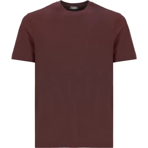 Bordeaux Ice Cotton T-shirt , Herren, Größe: 2XL - Zanone - Modalova