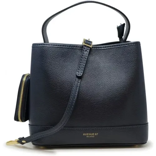 Blaue Leder Schultertasche Fw24 - AVENUE 67 - Modalova