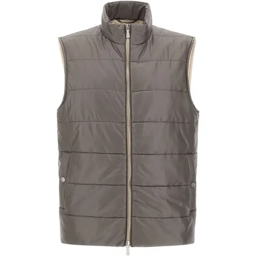 Anthracite Grey Quilted Men's Vest , male, Sizes: 2XL, 4XL, L, 3XL, XL - Eleventy - Modalova