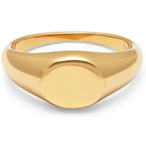 Men's Gold Mini Signet Ring , Herren, Größe: 64 MM - Nialaya - Modalova