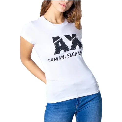 Kurzarmshirt , Damen, Größe: L - Armani Exchange - Modalova