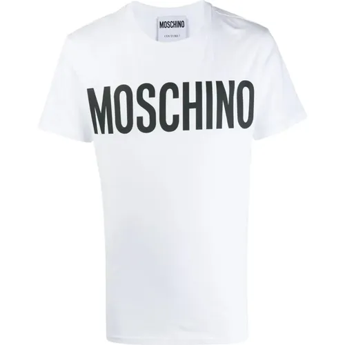 T-shirts and Polos with Logo Print , male, Sizes: S, XL - Moschino - Modalova