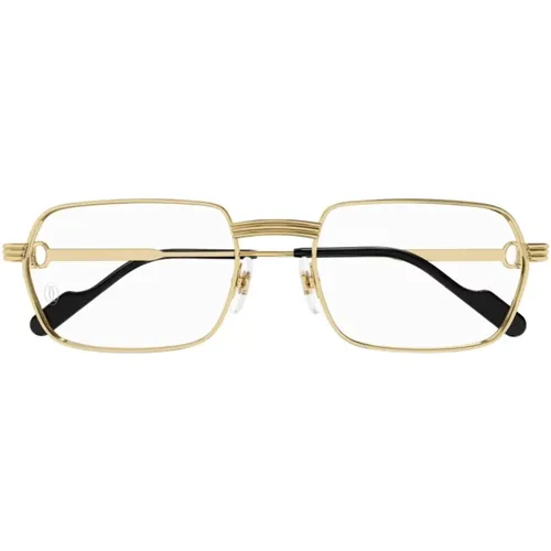 Gold Rectangular Metal Eyeglasses Premiere Ct0483O , male, Sizes: 56 MM - Cartier - Modalova