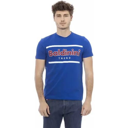 Trendiges Blaues Baumwoll-T-Shirt - Baldinini - Modalova