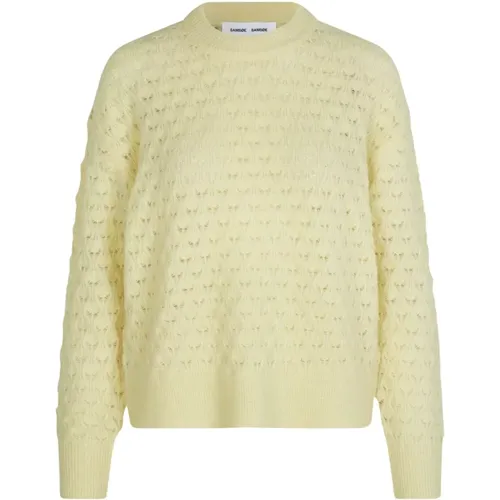 Pointelle Sweater Pear Sorbet , Damen, Größe: L - Samsøe Samsøe - Modalova