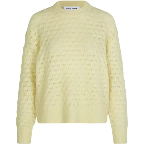 Pointelle Sweater Pear Sorbet , female, Sizes: XS, L, S, M - Samsøe Samsøe - Modalova