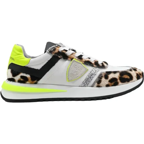 Leopard Print Low Top Sneakers , male, Sizes: 2 UK, 5 UK, 4 UK, 3 UK, 6 UK - Philippe Model - Modalova