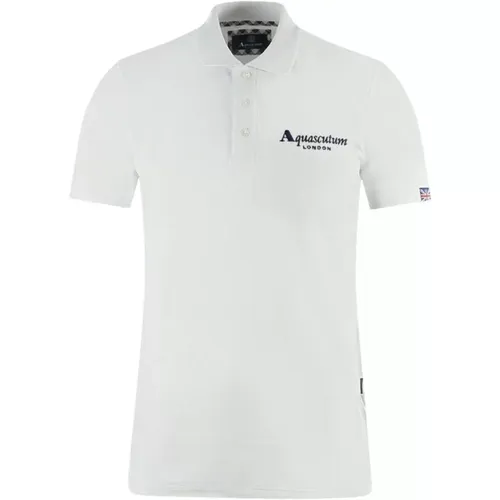 Elegantes weißes Baumwoll-Poloshirt - Aquascutum - Modalova