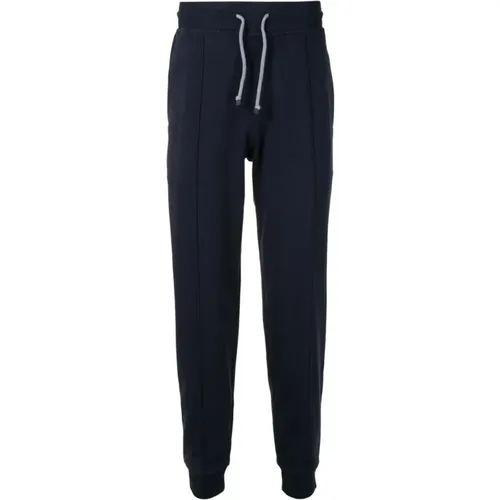 Slim Fit Cotton Pants with Visible Stitching , male, Sizes: L, S, XL, M, 2XL - BRUNELLO CUCINELLI - Modalova