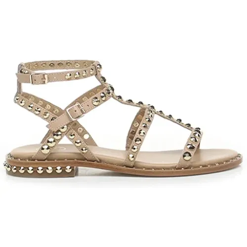 Sporty Leather Sandal - Precious Skin , female, Sizes: 3 UK - Ash - Modalova