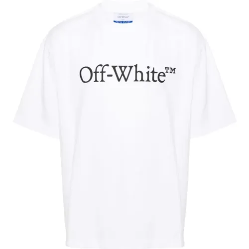 Off , T-Shirts und Polos mit Jersey-Struktur-Logo-Print , Herren, Größe: L - Off White - Modalova