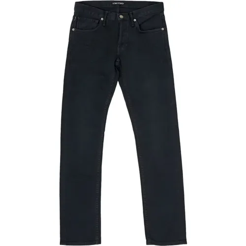 Slim-Fit Anthracite Jeans , male, Sizes: W28 - Tom Ford - Modalova