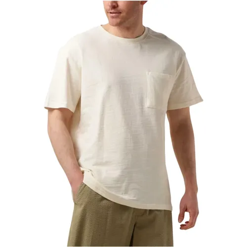 Herren Polo & T-Shirts Struktur Tee , Herren, Größe: L - Anerkjendt - Modalova