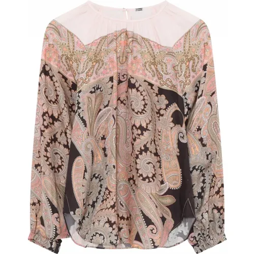 Printed Blouse with Puff Sleeves , female, Sizes: XS, L, S, M - Gustav - Modalova