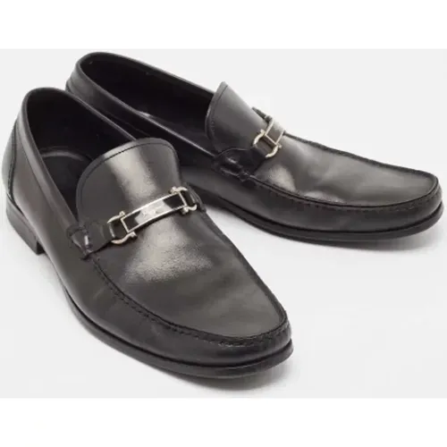 Pre-owned Leather flats , male, Sizes: 11 1/2 UK - Salvatore Ferragamo Pre-owned - Modalova