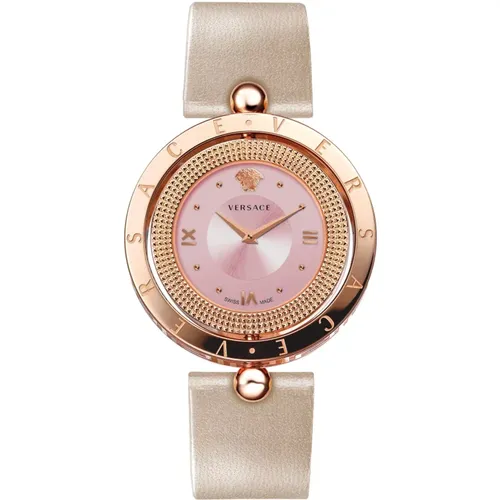 Elegant Women's Watch with Leather Strap , female, Sizes: ONE SIZE - Versace - Modalova