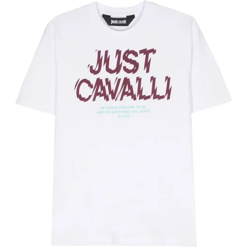 Weiße T-Shirts & Polos für Männer , Herren, Größe: S - Just Cavalli - Modalova