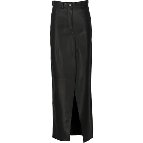 Leather Maxi Skirt , female, Sizes: W26, W27 - Darkpark - Modalova