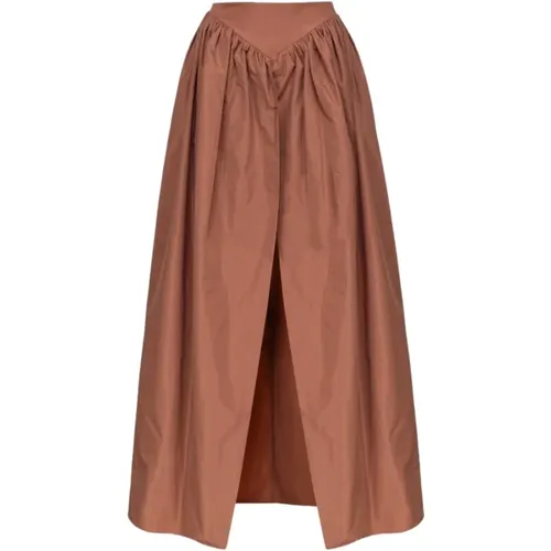 Elegant Taffeta Maxi Skirt with Split , female, Sizes: S, XS, 2XS - pinko - Modalova