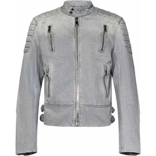 Grey Denim Jacket Aw24 , male, Sizes: L - Balmain - Modalova