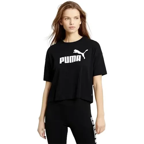 Damen Cropped Logo T-Shirt Puma - Puma - Modalova