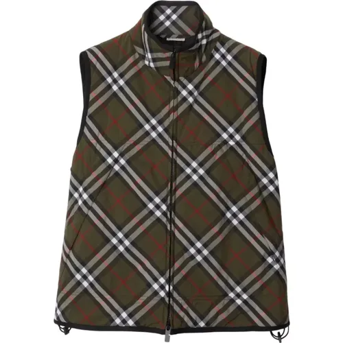 Padded Check Pattern Zip Jacket , male, Sizes: M, S - Burberry - Modalova