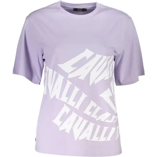 Damen Logo Print T-Shirt , Damen, Größe: S - Cavalli Class - Modalova