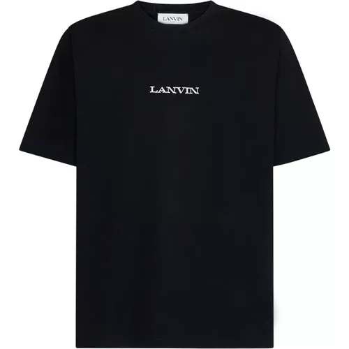 Schwarzes Baumwoll-T-Shirt mit Bouclette-Logo , Herren, Größe: 2XL - Lanvin - Modalova