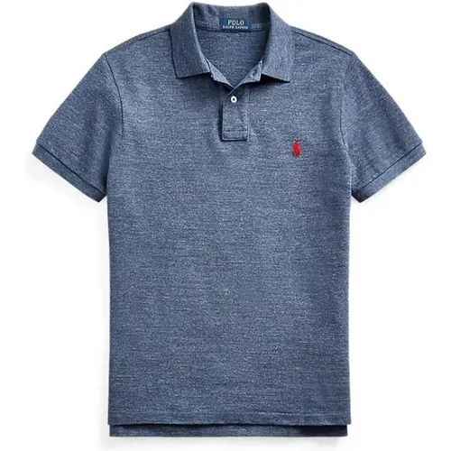 Blaues Polo-Shirt mit Pony-Logo , Herren, Größe: S - Ralph Lauren - Modalova