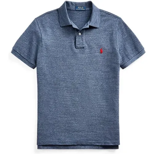 Blaues Polo-Shirt mit Pony-Logo , Herren, Größe: XS - Ralph Lauren - Modalova