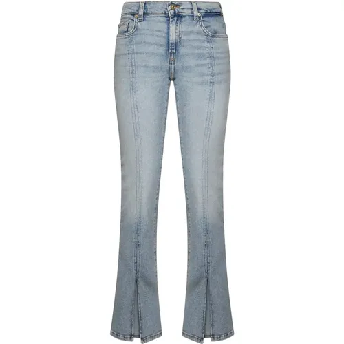 Blaue Bootcut Denim Jeans , Damen, Größe: W26 - 7 For All Mankind - Modalova