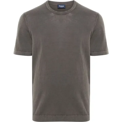 Cotton Knit T-shirt , male, Sizes: XL - Drumohr - Modalova