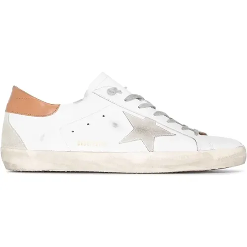 Worn-effect leather sneakers with star , male, Sizes: 8 UK, 7 UK, 6 UK, 10 UK - Golden Goose - Modalova