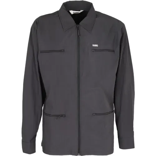 Stylish Woven Shirt Jacket , male, Sizes: M - Rains - Modalova