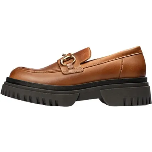 Leather Moccasin with High Rubber Sole , female, Sizes: 6 UK, 7 UK, 3 UK, 4 UK, 5 UK - Emanuelle Vee - Modalova