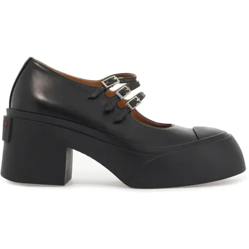 Leather Mary Jane Pablo Shoes , female, Sizes: 3 UK - Marni - Modalova