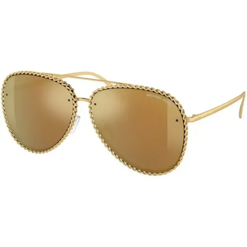 Gold Mirror Sunglasses Portofino Style , unisex, Sizes: 59 MM - Michael Kors - Modalova