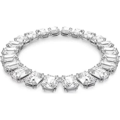 Millenia Kristall Halskette Oktagon Schliff Weiß , Damen, Größe: ONE Size - Swarovski - Modalova